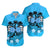 Hawaii Skull Matching Dress and Hawaiian Shirt Mysterious Polynesia and Blue Flowers LT13 - Polynesian Pride