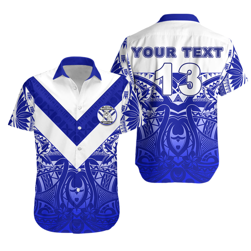 (Custom Personalised) Makoi Bulldogs Hawaiian Shirt Forever Fiji Rugby - Version Fresh 02 - Custom Text and Number LT13 Unisex Blue - Polynesian Pride