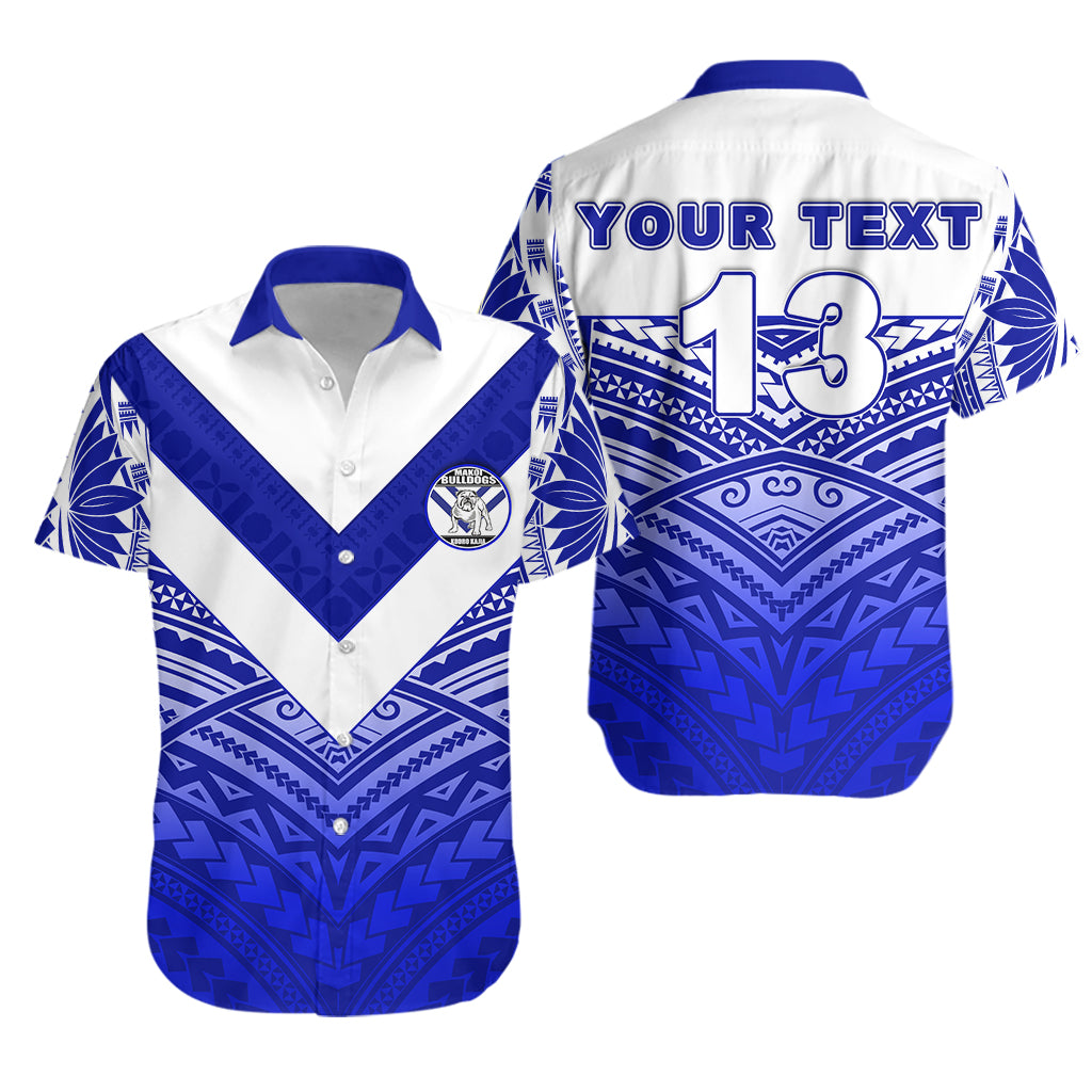 (Custom Personalised) Makoi Bulldogs Hawaiian Shirt Forever Fiji Rugby - Version Fresh 03 - Custom Text and Number LT13 Unisex Blue - Polynesian Pride