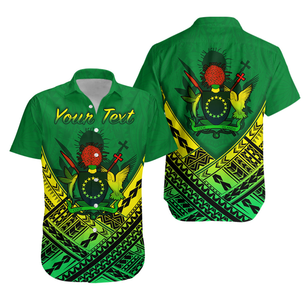 (Custom Personalised) Cook Islands Rugby Hawaiian Shirt Simple Polynesian LT13 Unisex Green - Polynesian Pride