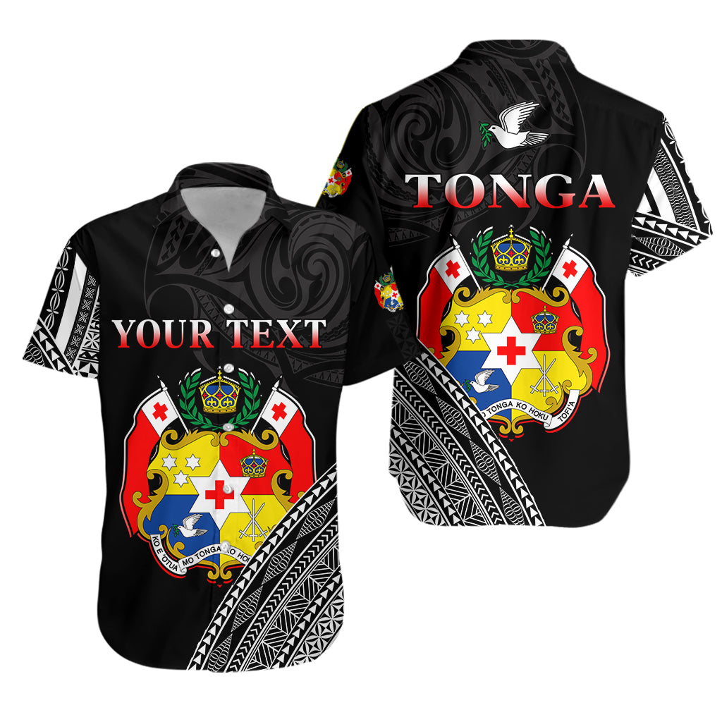 (Custom Personalised) Tonga Hawaiian Shirt Tongan Pattern Blithesome Version Black LT13 Unisex Black - Polynesian Pride