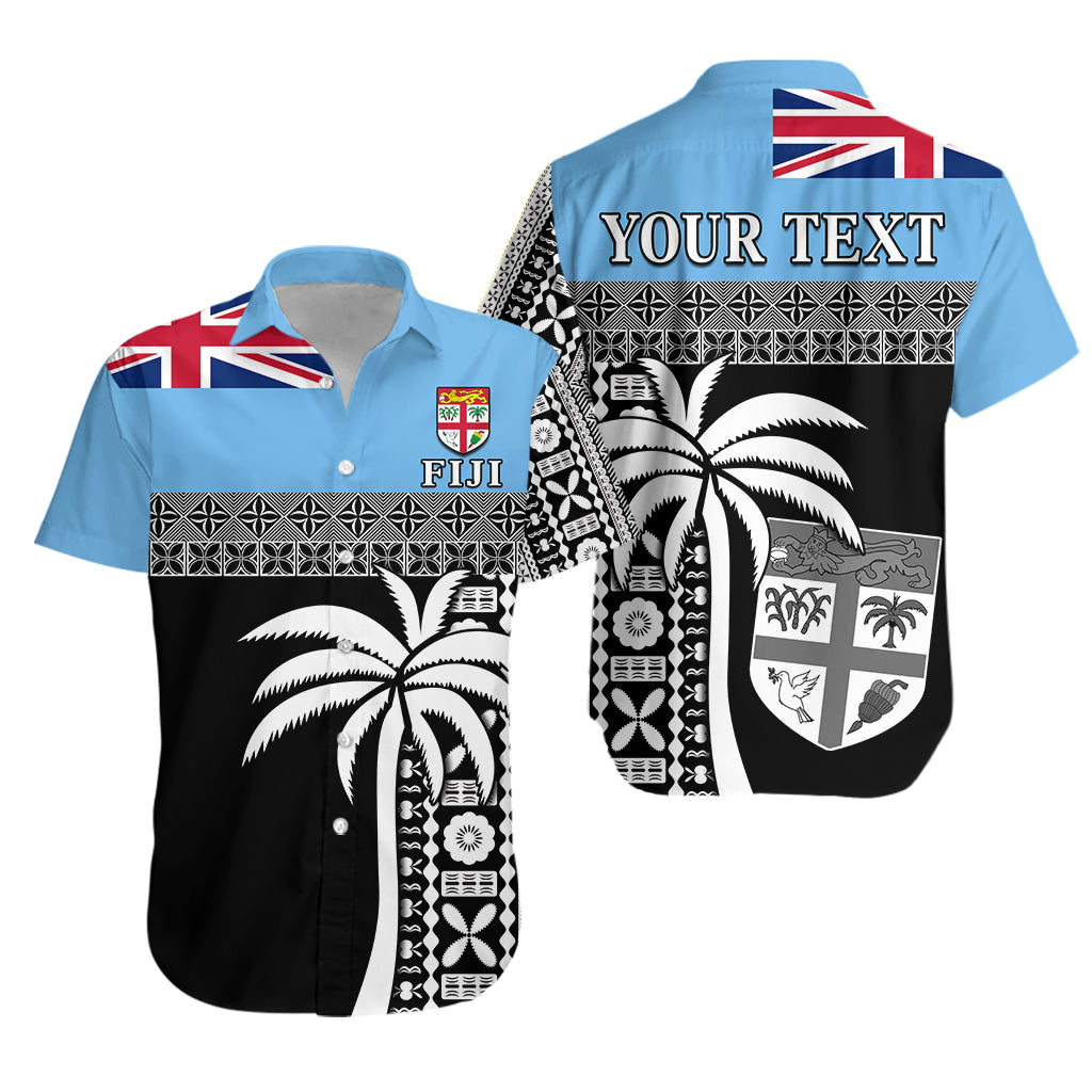 (Custom Personalised) Fiji Tapa Pattern Hawaiian Shirt Coconut Tree LT13 Unisex Blue - Polynesian Pride