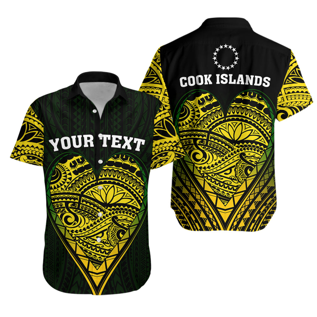 (Custom Personalised) Cook Islands Pattern Hawaiian Shirt Always In My Heart LT13 Unisex Black - Polynesian Pride