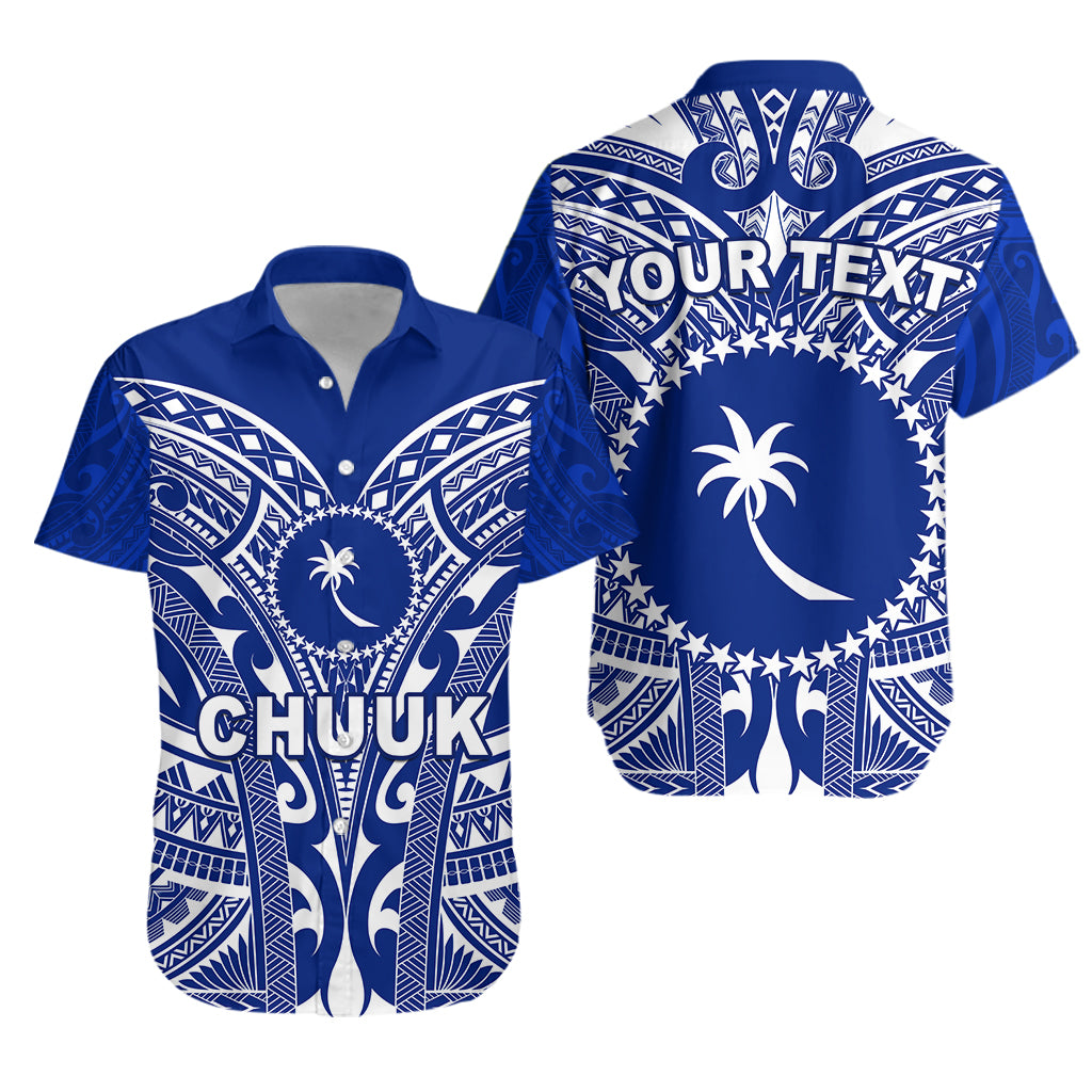 (Custom Personalised) Chuuk Hawaiian Shirt Micronesia Simple Pattern LT13 Unisex Blue - Polynesian Pride