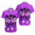 Hawaii Skull Matching Dress and Hawaiian Shirt Mysterious Polynesia and Purple Flowers LT13 - Polynesian Pride