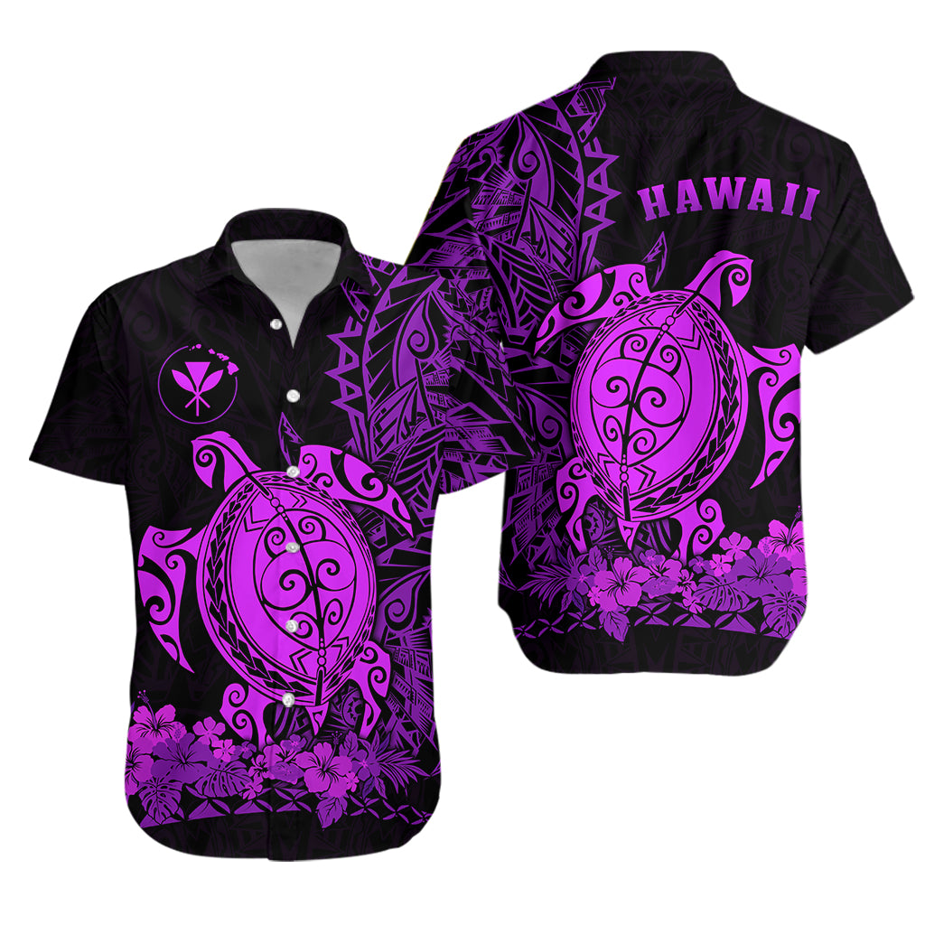 Hawaii Polynesian Hawaiian Shirt Purple Sea Turtles Hawaiian LT13 Unisex Purple - Polynesian Pride