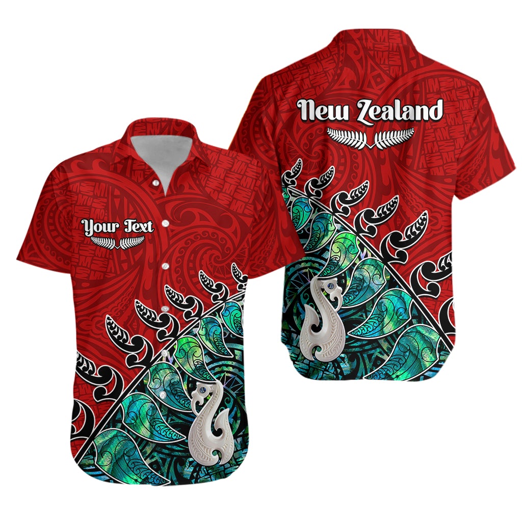 (Custom Personalised) New Zealand Maori Hawaiian Shirt Fern and Manaia Version Red LT13 Unisex Red - Polynesian Pride