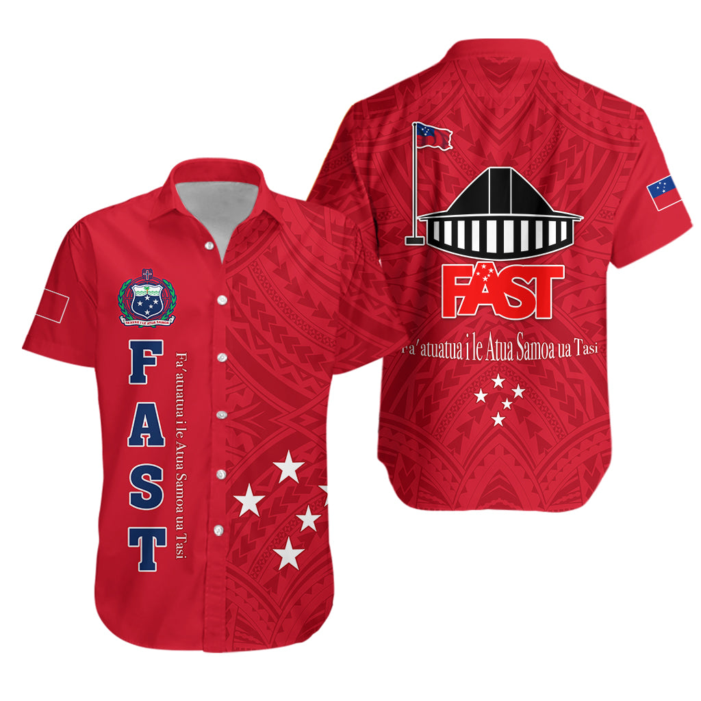 F.A.S.T Samoa Hawaiian Shirt We Ready Polynesian Samoan LT13 Unisex Red - Polynesian Pride