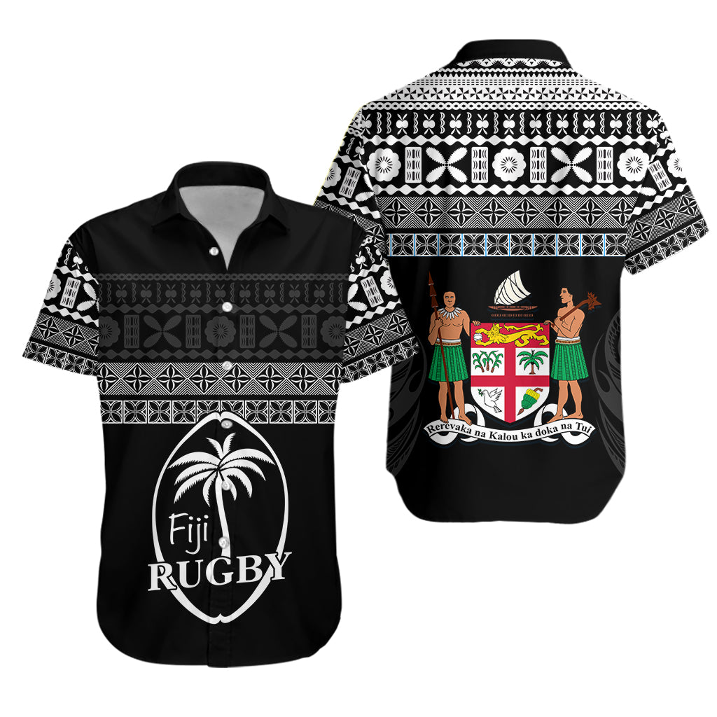 Fiji Rugby Hawaiian Shirt Lifestyle 2022 Flying Fijians LT13 Unisex Black - Polynesian Pride