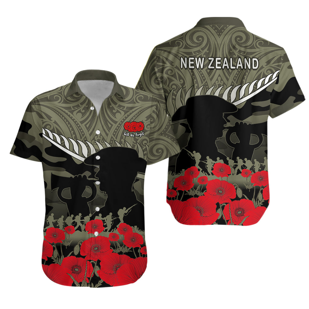 New Zealand ANZAC 2022 Hawaiian Shirt Maori Camouflage LT14 Kid - Polynesian Pride