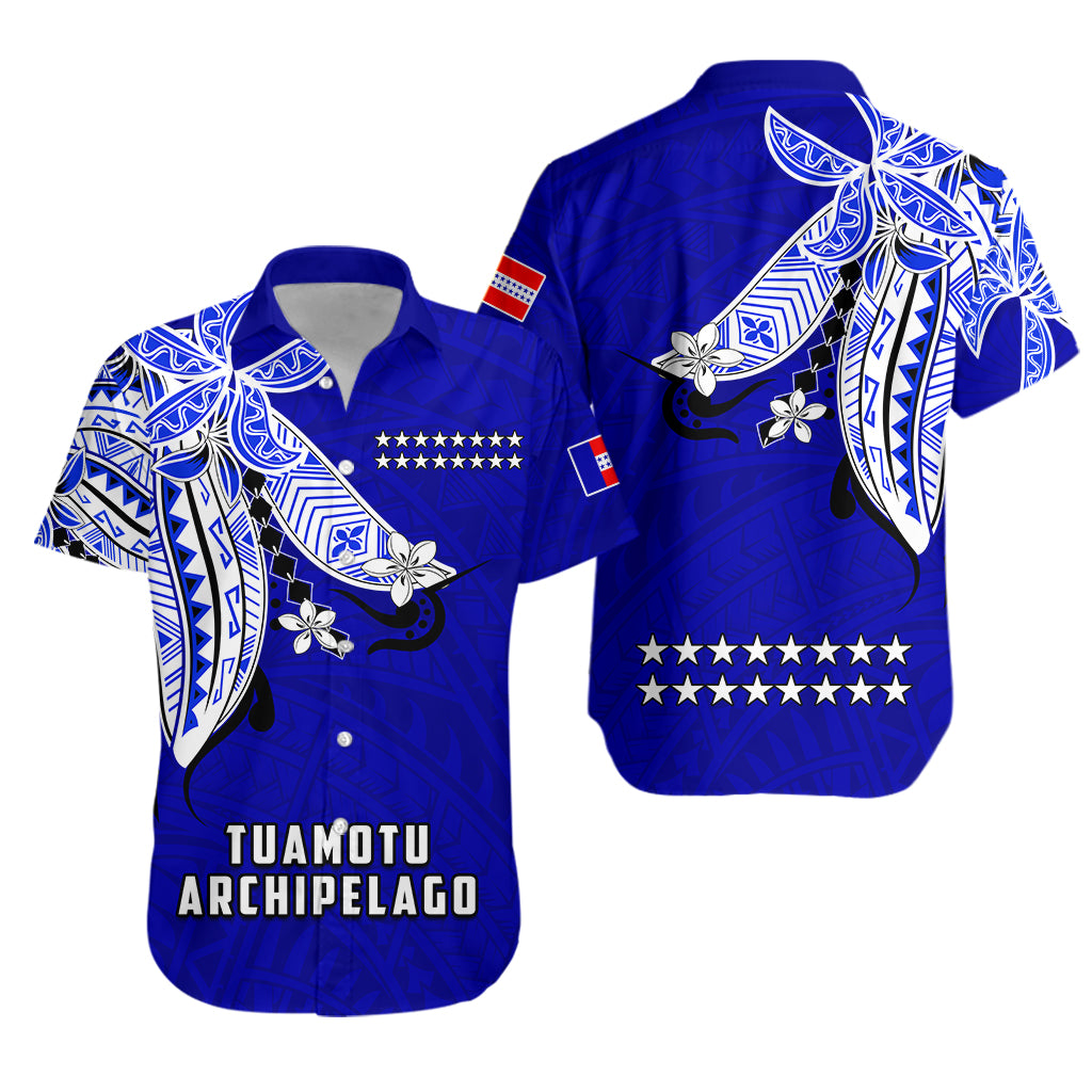 Tuamotu Archipelago Hawaiian Shirt Polynesian Pattern Islands French Polynesia LT13 Unisex Blue - Polynesian Pride