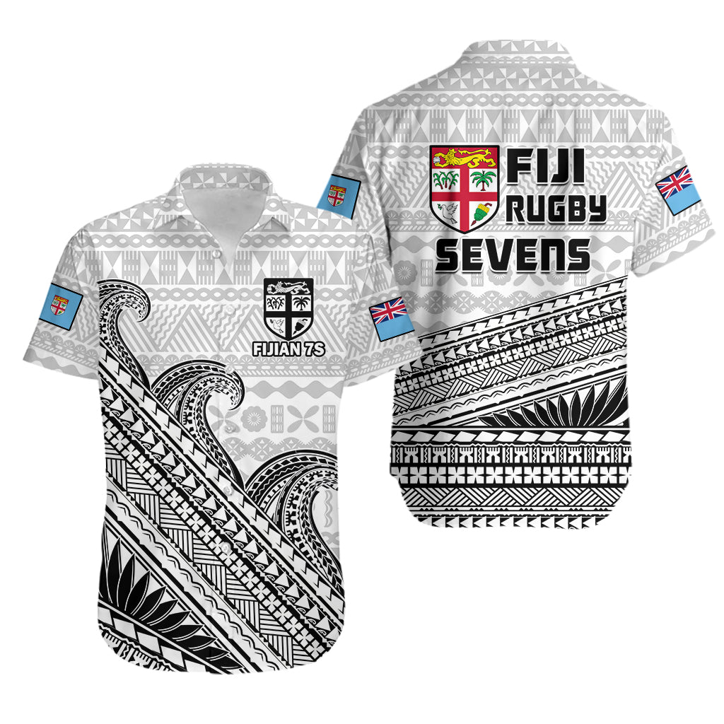 Fiji Sevens Rugby Hawaiian Shirt Fijian 7s Tapa Polynesian Art LT14 White - Polynesian Pride