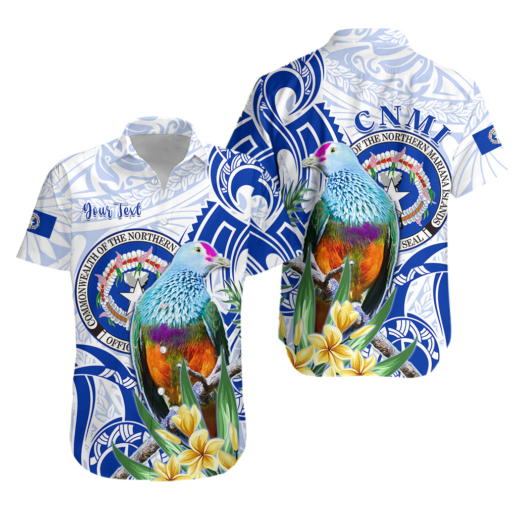 (Custom Personalised) Northern Mariana Islands Hawaiian Shirt Mariana Fruit Dove Mix Frangipani Flowers White LT13 Unisex White - Polynesian Pride