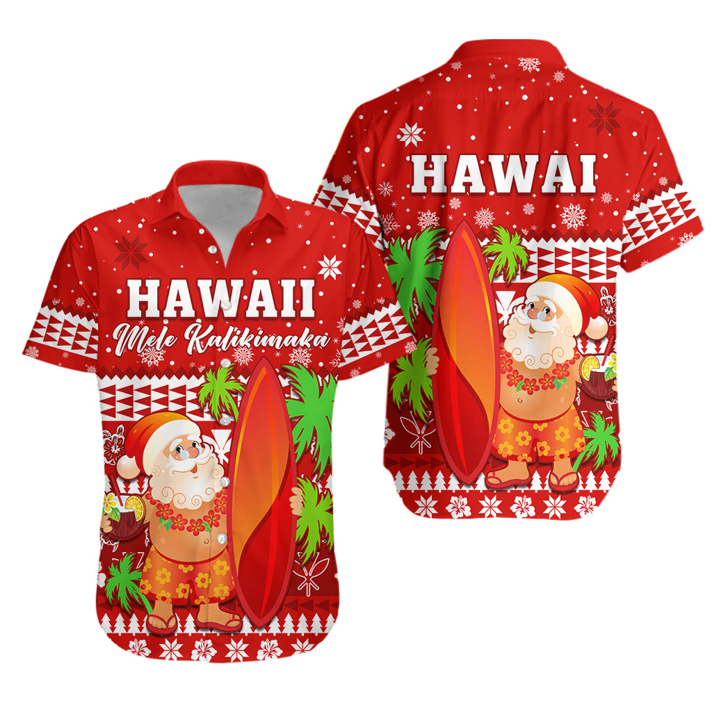 Mele Kalikimaka Hawaiian Shirt Santa Claus Hawaii Christmas LT13 Unisex Red - Polynesian Pride