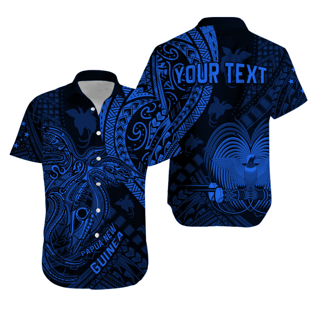 Custom Papua New Guinea Matching Dress and Hawaiian Shirt Raggiana Birds Of Paradise Blue LT13 - Polynesian Pride