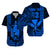 Custom King Kamehameha Matching Hawaiian Outfits For Couples with Polynesian Tribal Blue LT13 - Polynesian Pride