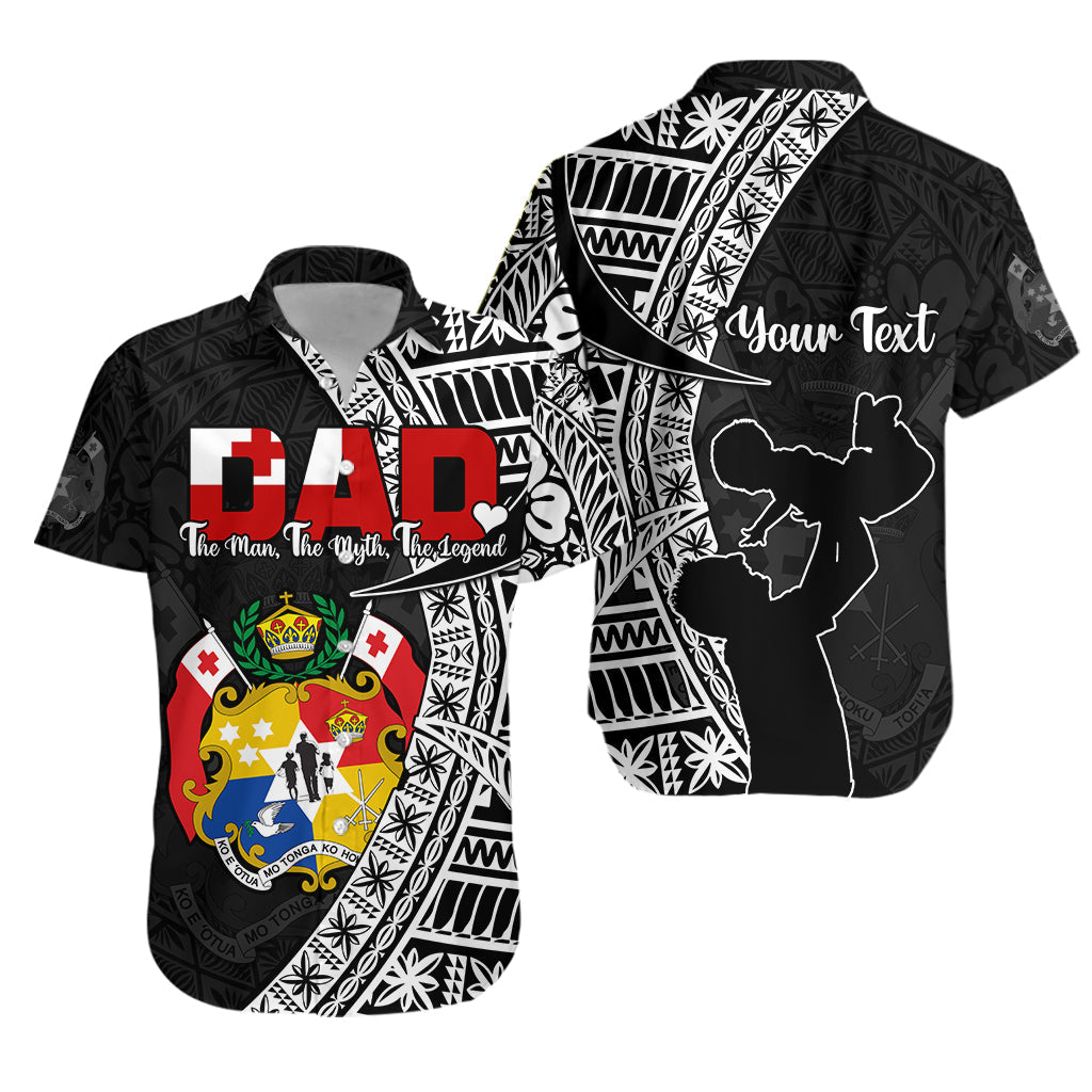 (Custom Personalised) Tonga Hawaiian Shirt Happy Tongan Fathers Day LT13 Unisex Black - Polynesian Pride