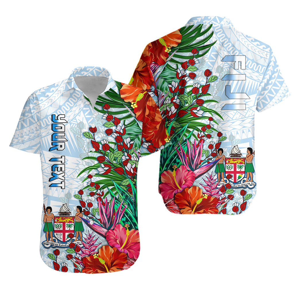 (Custom Personalised) Fiji Hawaiian Shirt Proud Fijian Tapa mix Tagimoucia Flowers LT13 Unisex White - Polynesian Pride