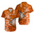 Custom Matching Hawaiian Outfits For Couples Polynesia Orange Sea Turtle Honu and Hibiscus Dress and Hawaiian Shirt LT13 - Polynesian Pride
