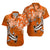 Custom Matching Hawaiian Outfits For Couples Dress and Hawaiian Shirt Polynesia Orange Sea Turtle Honu and Hammerhead Shark LT13 - Polynesian Pride