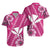 Hawaii Matching Dress and Hawaiian Shirt Kakau Tribal Pink Batik Floral Ver.01 LT13 - Polynesian Pride