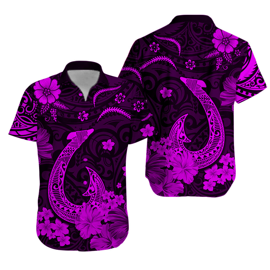 Hawaii Hawaiian Shirt Polynesia Purple Fish Hook LT13 Unisex Purple - Polynesian Pride