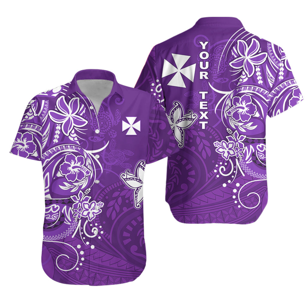 Custom Wallis et Futuna Matching Dress and Hawaiian Shirt Polynesia Purple Sea Turtle and Flowers LT13 - Polynesian Pride