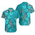 Custom Matching Hawaiian Outfits For Couples Hawaiian Map with Hibiscus Turquoise LT13 - Polynesian Pride