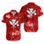 Custom Polynesian Matching Hawaiian Outfits For Couples Hawaiian Map with Kanaka Red Flowers LT13 - Polynesian Pride