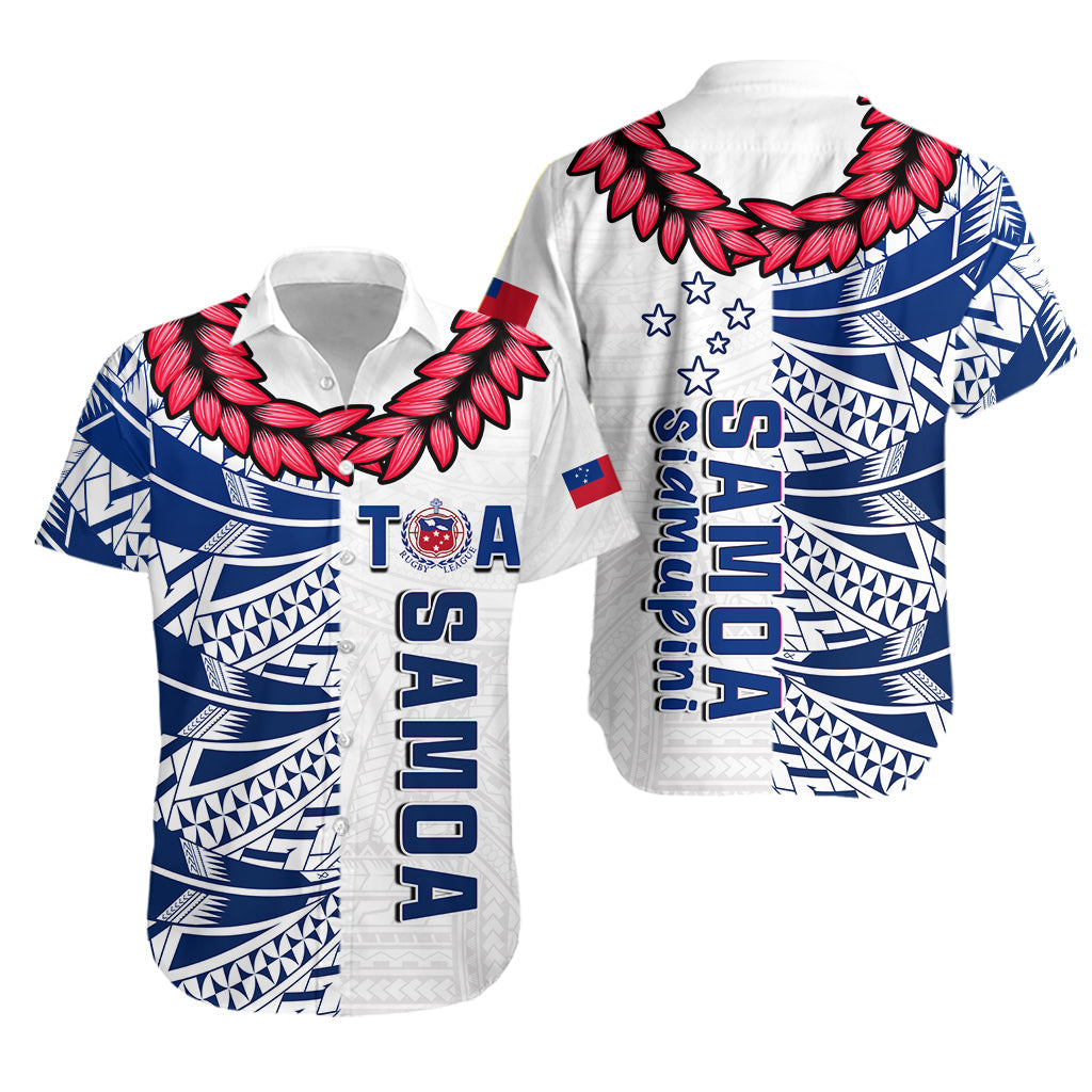 Toa Samoa Rugby Matching Dress and Hawaiian Shirt Siamupini Ula Fala White LT13 - Polynesian Pride