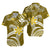 Custom Polynesian Matching Hawaiian Outfits For Couples Hawaii Flowers Wave Gold LT13 - Polynesian Pride