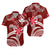 Custom Polynesian Matching Hawaiian Outfits For Couples Hawaii Flowers Wave Red LT13 - Polynesian Pride