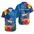 (Custom Personalised) Samoa Hawaiian Shirt Coat Of Arms Mix Tropical Flowers LT14 Blue - Polynesian Pride