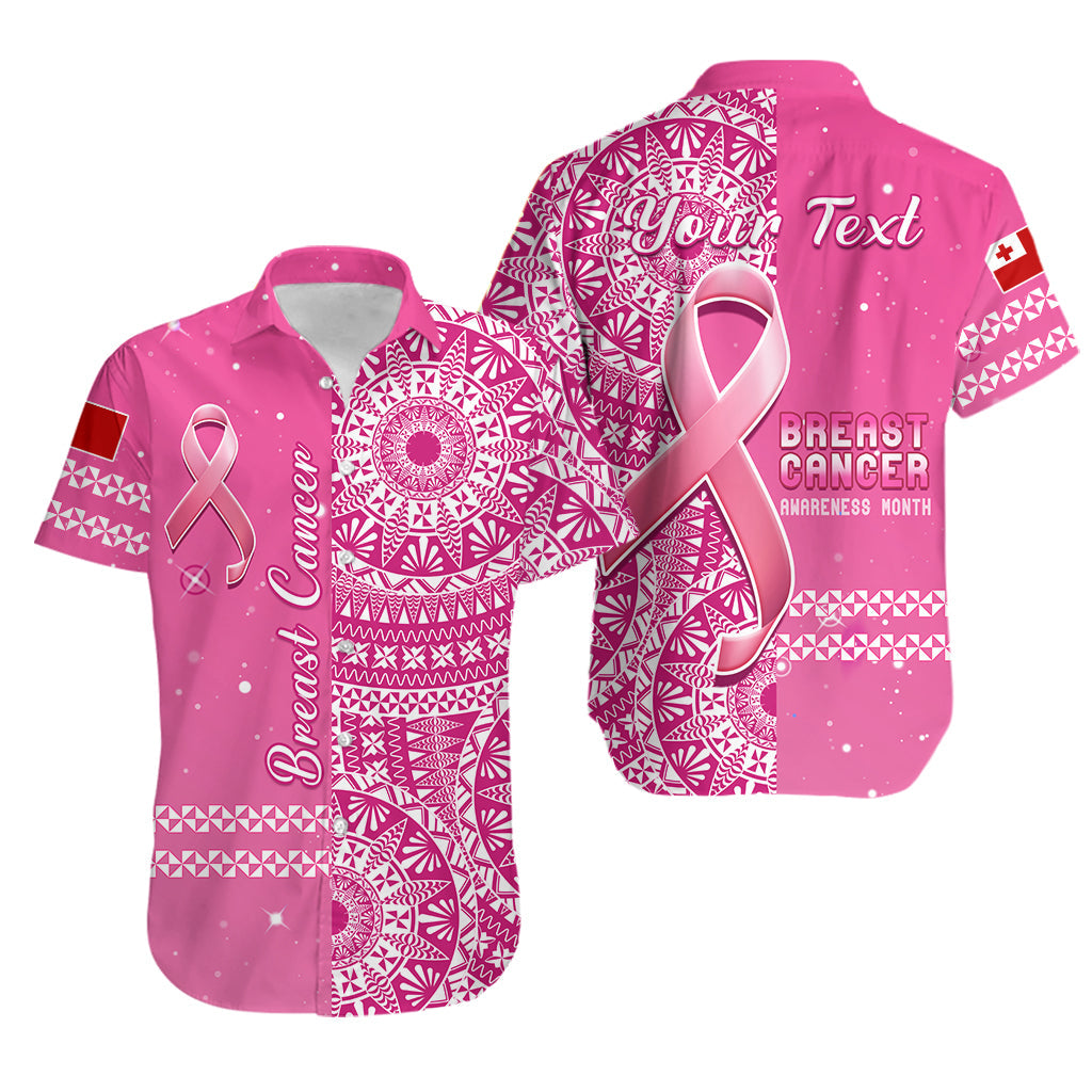 (Custom Personalised) Tonga Breast Cancer Hawaiian Shirt Tongan Ngatu Pattern No One Fights Alone LT14 Pink - Polynesian Pride