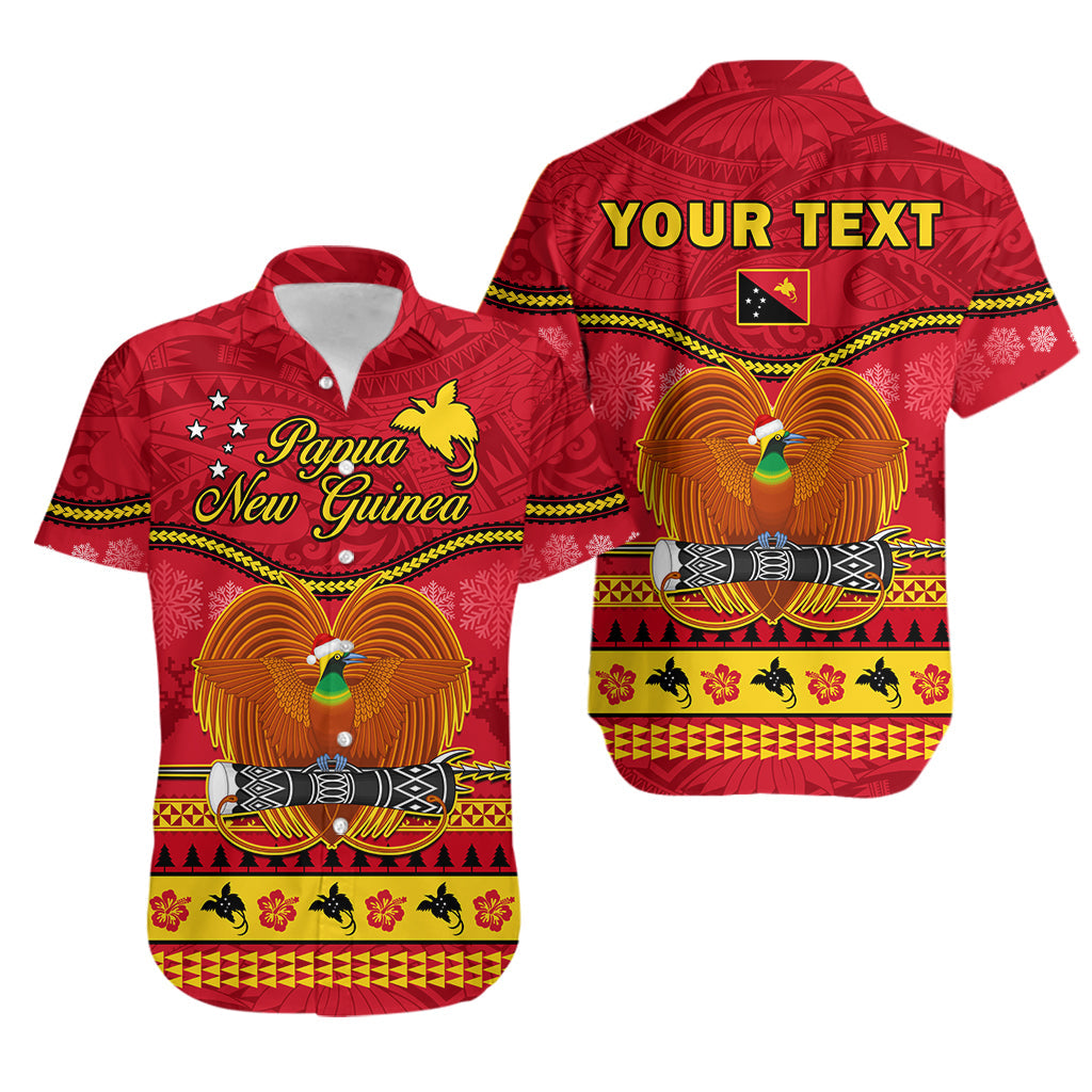 (Custom Personalised) Papua New Guinea Christmas Hawaiian Shirt Bird Of Paradise Bikpela Hamamas Blong Dispela Krismas LT14 Red - Polynesian Pride