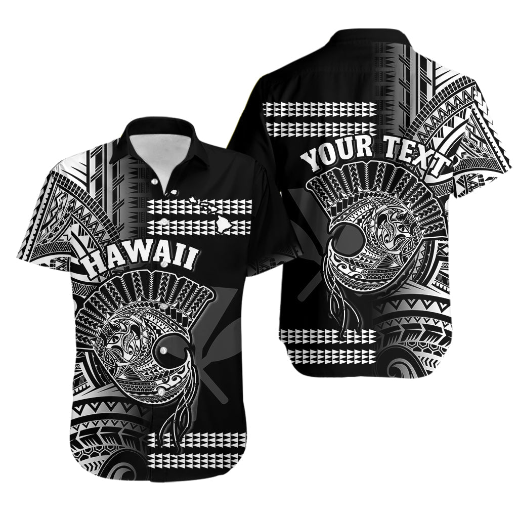 (Custom Personalised) Hawaii Hawaiian Shirt Kakau Warrior Helmet Gradient White Polynesian LT14 White - Polynesian Pride