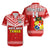 (Custom Text And Number) Tonga Rugby Matching Dress and Hawaiian Shirt Mate Maa Tonga Pacific Ngatu White LT14 - Polynesian Pride