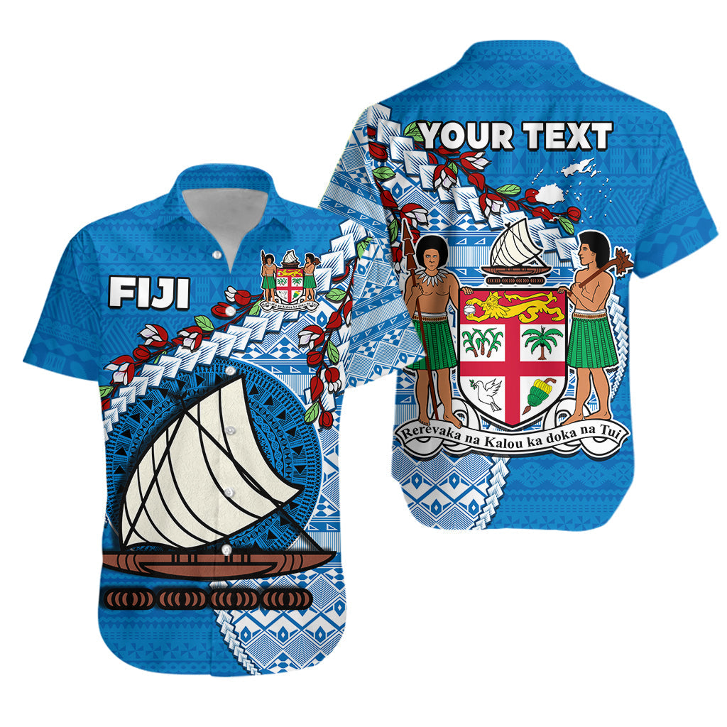 (Custom Personalised) Fiji Hawaiian Shirt Fijian Drua Mix Tagimaucia Flower Blue Style LT14 Unisex Blue - Polynesian Pride