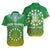 (Custom Personalised) Cook Islands Hawaiian Shirt Circle Pattern Mix Sea Turtle Green Version LT14 Unisex Green - Polynesian Pride