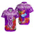 Custom Guam Matching Hawaiian Shirt and Dress Chamorro Guaman Latte Stone Tropical Flowers Purple Version LT14 - Polynesian Pride