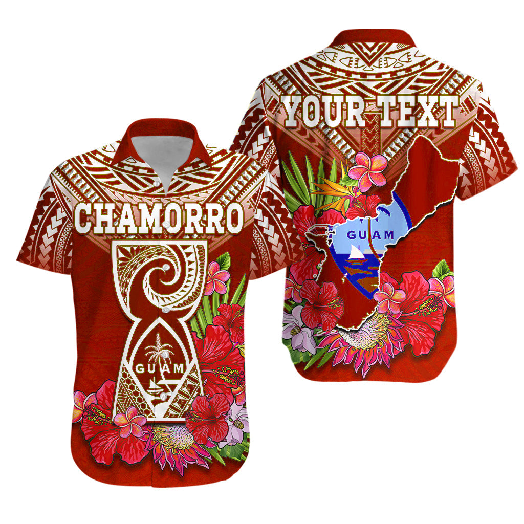 (Custom Personalised) Guam Chamorro Hawaiian Shirt Guaman Latte Stone Tropical Flowers Red Version LT14 Unisex Red - Polynesian Pride