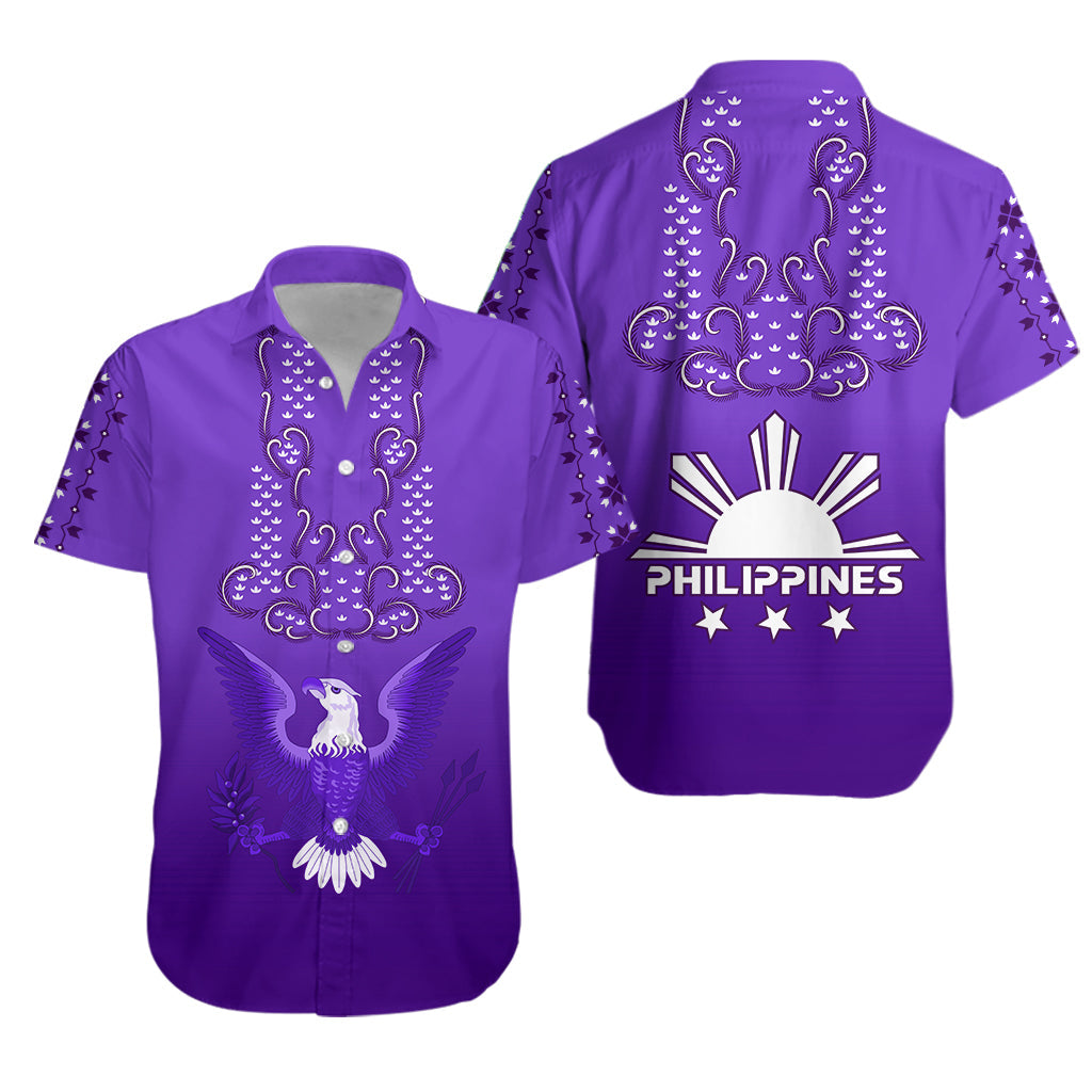 Philippines Hawaiian Shirt Sun Filipino Purple Barong LT13 Purple - Polynesian Pride