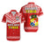 Tonga Rugby Matching Dress and Hawaiian Shirt Mate Maa Tonga Pacific Ngatu White LT14 - Polynesian Pride