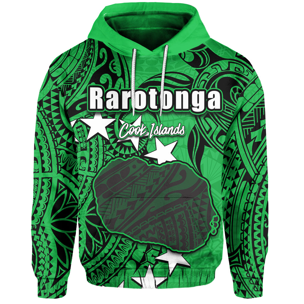 Custom Cook Islands Hoodie Rarotonga LT6 Unisex Green - Polynesian Pride