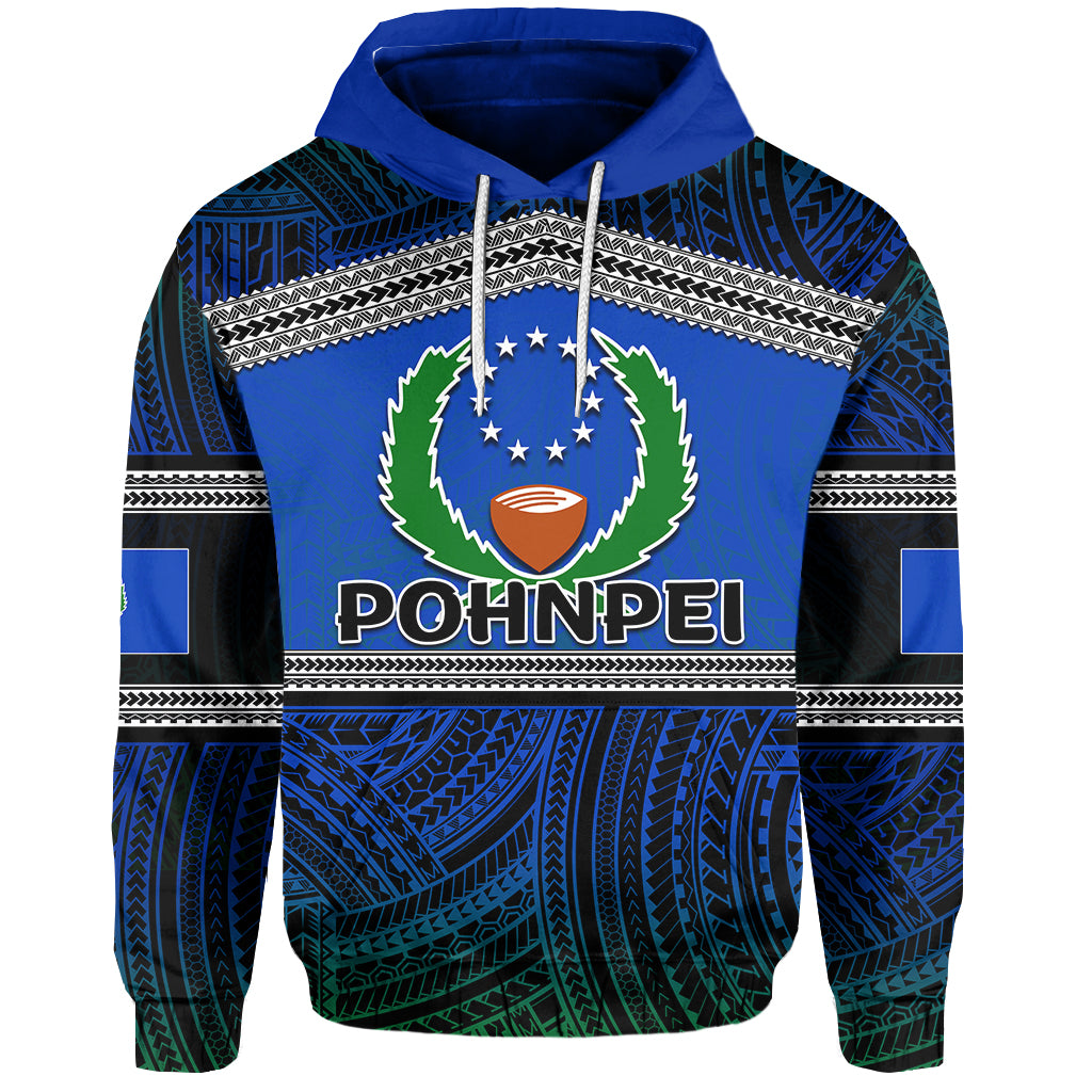 Custom Pohnpei Hoodie Polynesian Patterns LT6 Unisex Blue - Polynesian Pride