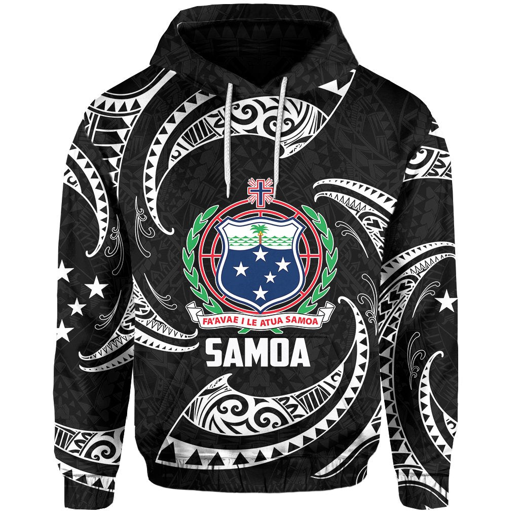 Samoa Hoodie Polynesian Tribal Unisex Black - Polynesian Pride