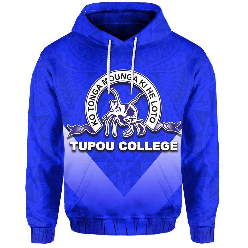 Custom Tupou College Toloa Hoodie Polynesian Style Unisex Blue - Polynesian Pride