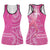 Tonga Breast Cancer Hollow Tank Top Tongan Ngatu Pattern No One Fights Alone LT14 Female Pink - Polynesian Pride