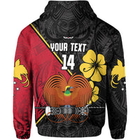 (Custom Text and Number) The Kumuls PNG Hoodie Papua New Guinea Polynesian Dynamic Style Black LT14 - Polynesian Pride