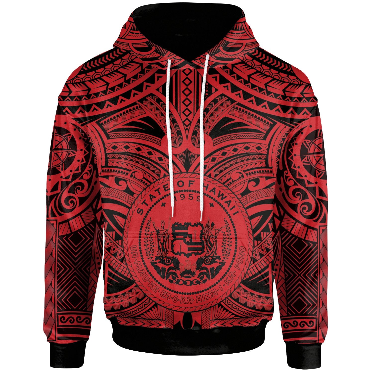 Polynesian Hawaii Hoodie Coat ofrm Hawaii & Polynesian Patterns Unisex Red - Polynesian Pride